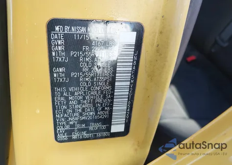 2016 Nissan Juke Sv from USA, damaged, VIN JN8AF5MV2GT654291